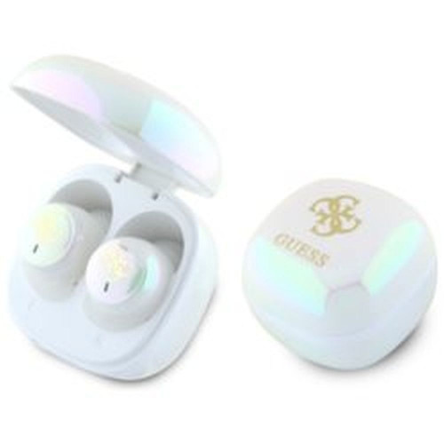 Bezdrôtové slúchadlá GUESS bluetooth TWS GUTWSJ144ESH (Mini Iridescent 4G Printed Logo) biele