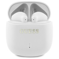 Bezdrôtové slúchadlá GUESS bluetooth TWS GUTWSJ14ESGH (s potlačou klasického loga) biele
