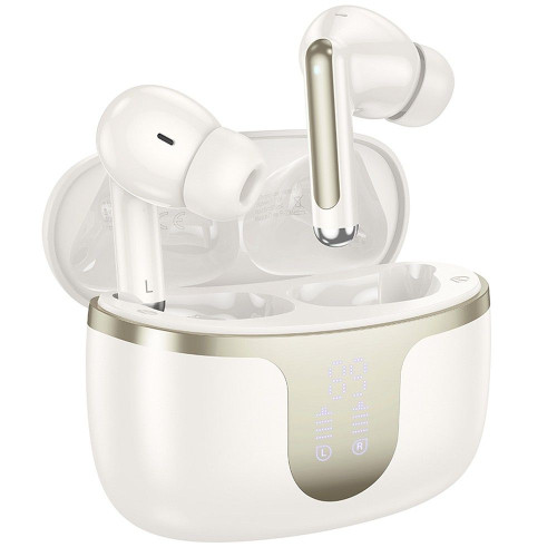 Bezdrôtové slúchadlá HOCO bluetooth TWS EQ10 mliečne biele