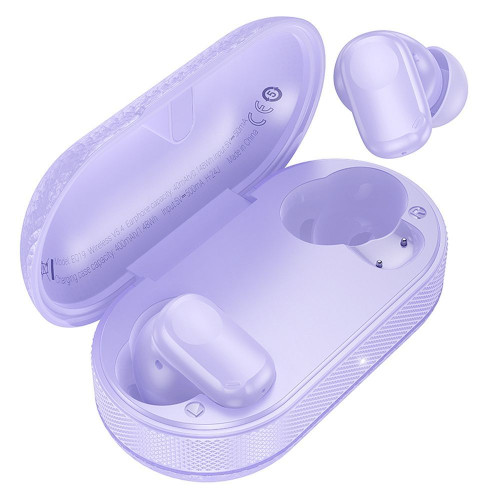 Bezdrôtové slúchadlá HOCO bluetooth TWS EQ19 fialové