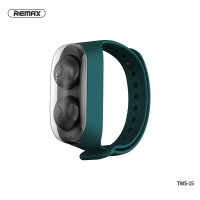 Bezdrôtové stereo slúchadlá do uší REMAX TWS-15 s dokovacou stanicou v zelenej farbe