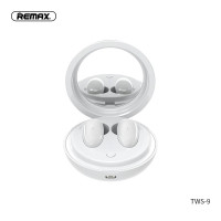 Bezdrôtové stereo slúchadlá do uší REMAX TWS-9 s dokovacou stanicou a zrkadlom biele