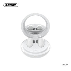 Bezdrôtové stereo slúchadlá do uší REMAX TWS-9 s dokovacou stanicou a zrkadlom biele