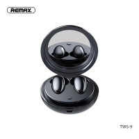 Bezdrôtové stereo slúchadlá REMAX TWS-9 s dokovacou stanicou a zrkadlom čierne