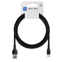 BLUE STAR ECO kábel 3A USB A na typ C PJ68-25-3 1m čierny