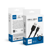 BLUE STAR kábel 3A USB A na typ C DC-001AC3.0 1 m čierny