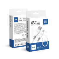 BLUE STAR kábel USB A na Micro USB 2A 12W DC99M 1 m biely