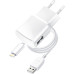 Cestovná nabíjačka BLUE STAR 1A 5W USB A + kábel USB A na Lightning TFK-TC-1100B biela