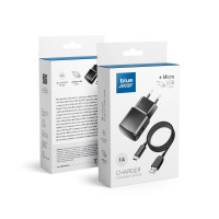 Cestovná nabíjačka BLUE STAR 1A 5W USB A + kábel USB A na Micro USB TFK-TC-1100B čierna