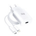 Cestovná nabíjačka BLUE STAR typu C + kábel Type C to Lightning PD QC4.0 3A 18W TFK-TC-1099C biela