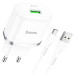 Cestovná nabíjačka HOCO USB A + kábel USB A na Micro USB QC3.0 3A 18W N3 biela