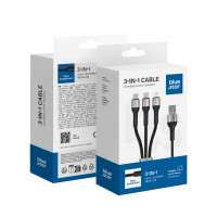 Dátový kábel Blue Star - 3v1 so zásuvkami micro USB, USB C a Lightning