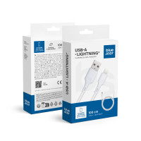 Dátový kábel Blue Star - USB A na iPhone Lightning 2,4A - biely