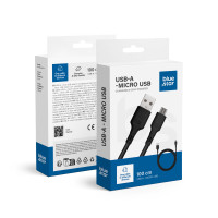 Dátový kábel Blue Star - USB A na micro USB 2A - čierny