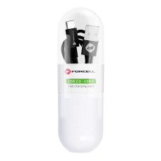 FORCELL C319 kábel USB A na typ C 2,1A TUBE 1 m čierny