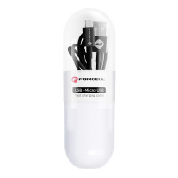 FORCELL C321 kábel USB A na Micro USB 2,4A TUBE 1 m čierny