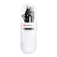 FORCELL C321 kábel USB A na Micro USB 2,4A TUBE 1 m čierny