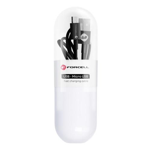 FORCELL C321 kábel USB A na Micro USB 2,4A TUBE 1 m čierny