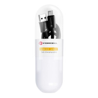 FORCELL C398 kábel USB A na typ C QC3.0 3A TUBE 1 m čierny