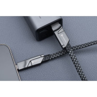 FORCELL F-ENERGY C241 kábel 4v1 typu C / USB A na typ C / Lightning QC PD 3A 60W 1 m chróm