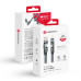 FORCELL F-ENERGY C241 kábel 4v1 typu C / USB A na typ C / Lightning QC PD 3A 60W 1 m chróm