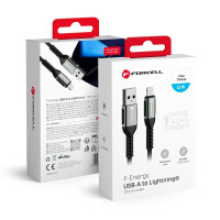 FORCELL F-ENERGY C257 kábel USB A na Lightning 2,4A 12W Cafule 2 m czarny