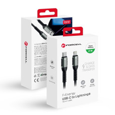 FORCELL F-ENERGY C259 kábel typu C na Lightning PD 3A 27W Cafule 1,2 m čierny