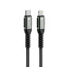 FORCELL F-ENERGY C259 kábel typu C na Lightning PD 3A 27W Cafule 1,2 m čierny