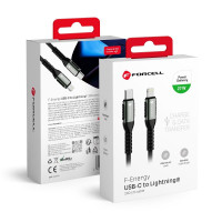 FORCELL F-ENERGY C259 kábel typu C na Lightning PD 3A 27W Cafule 2 m čierny
