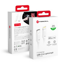 FORCELL F-ENERGY C901 kábel typu C na Lightning MFi PD 3A 30W 1 m biely 