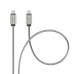 FORCELL F-ENERGY Metal C237 kábel Typ C na Typ C PD QC4.0 3A 60W 1 m strieborný