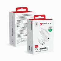 FORCELL F-ENERGY TFK-TC-20WPD cestovná nabíjačka typu C + kábel typu C na Lightning PD QC4.0 3A 20W biela