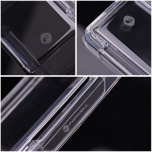 FORCELL F-PROTECT Kryštálové vreckové puzdro pre IPHONE 15 Pro transparentné