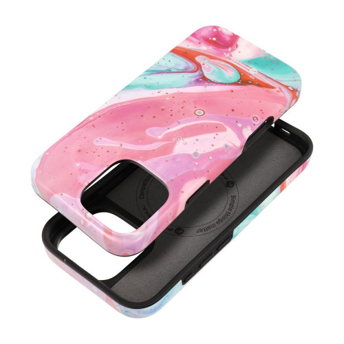 FORCELL F-PROTECT Mirage, vojenské puzdro testované na pád, kompatibilné s MagSafe pre IPHONE 16 PRO MAX ružová mramorová