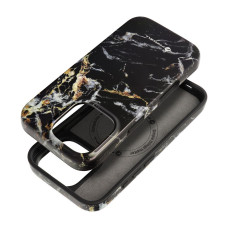 FORCELL F-PROTECT Mirage, vojenské puzdro testované pri páde, kompatibilné s MagSafe pre IPHONE 16 PRO čierne mramorové