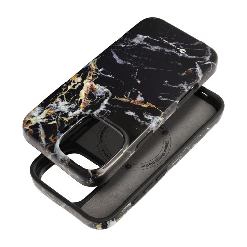 FORCELL F-PROTECT Mirage, vojenské puzdro testované pri páde kompatibilné s MagSafe pre IPHONE 16 PRO MAX čierne mramorové