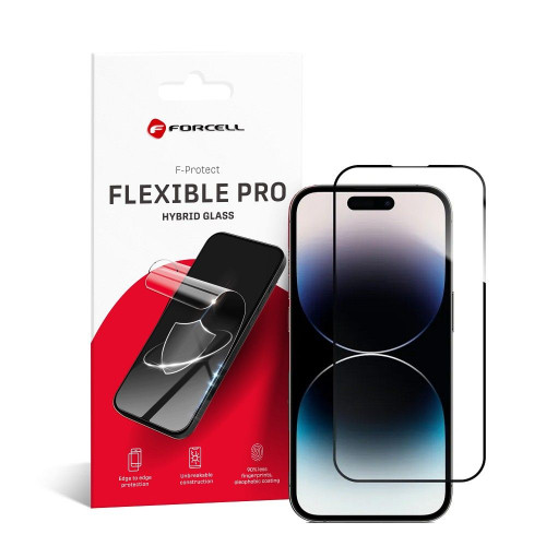 Forcell Flexibilné nano sklo 5D pre iPhone 14 Pro čierne