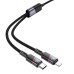 HOCO kábel 2v1 typ C na typ C + blesk 5A 100W U139 1,2 m čierny