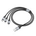 HOCO kábel 3v1 USB A na Lightning / Micro USB / Typ C 2,4A X102 1 m čierny