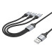 HOCO kábel 3v1 USB A na Lightning / Micro USB / Typ C 2,4A X102 1 m čierny
