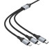 HOCO kábel 3v1 USB A na Lightning / Micro USB / Typ C 2,4A X102 1 m čierny