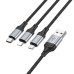 HOCO kábel 3v1 USB A na Lightning / Micro USB / Typ C 2,4A X102 1 m čierny