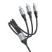 HOCO kábel 3v1 USB A na Lightning / Micro USB / Typ C 2,4A X102 1 m čierny