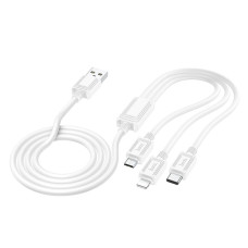 HOCO kábel 3v1 USB A na Lightning / Micro USB / Typ C 2A X76 1 m biely