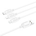 HOCO kábel 3v1 USB A na Lightning / Micro USB / Typ C 2A X76 1 m biely