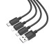 HOCO kábel 3v1 USB A na Lightning / Micro USB / Typ C 2A X76 1 m čierny