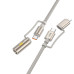 HOCO kábel All-in-one typ C / Lightning na typ C / cigaretový zapaľovač PD 3A 60W U138 1,2 m čierny