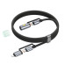 HOCO kábel All-in-one typ C / Lightning na typ C / LED Light PD 3A 60W U138 1,2 m čierny