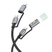 HOCO kábel All-in-one typ C / Lightning na typ C / LED Light PD 3A 60W U138 1,2 m čierny