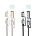 HOCO kábel All-in-one typ C / Lightning na typ C / LED Light PD 3A 60W U138 1,2 m čierny